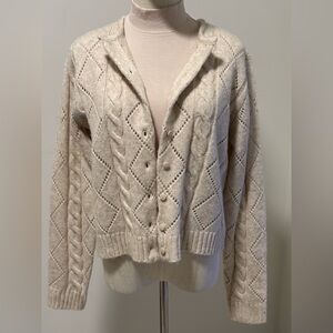 RD Style Cream Cable Knit Cardigan